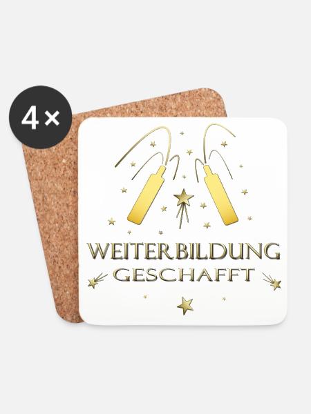 Weiterbildung Fortbildung Prüfung bestanden - Untersetzer (4er-Set) - Weiß