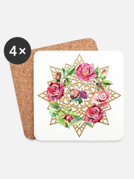 roses 22 - Coasters (set of 4) - white