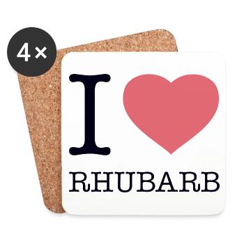 I LOVE RHUBARB Rhabarber - Coasters (set of 4) - white - Front
