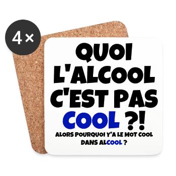 alcool, alcool humour, buveur de compétition - Dessous de verre (lot de 4) - blanc - Devant