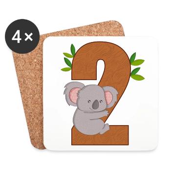 Birthday Shirt 2 Year Koala Baby Girl Boy - Coasters (set of 4) - white - Front