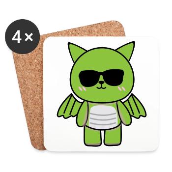 Kleiner Drache Motiv Baby Junge Süßer Grün cool - Untersetzer (4er-Set) - Weiß - Vorne