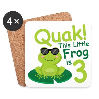 Birthday Shirt 3 year Frog Baby Girl Boy - Coasters (set of 4) - white - Front