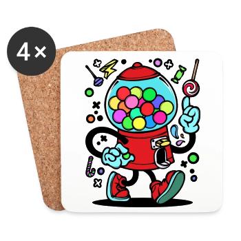 Bonbons Chocolat Délicieux Snacking Dent Sucrée - Dessous de verre (lot de 4) - blanc - Devant