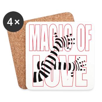 Magic of Love – Bold Romantic Statement Design - Untersetzer (4er-Set) - Weiß - Vorne