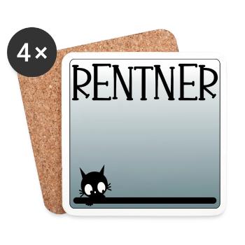 Abschiedsgeschenke für Rentner - Hauskater - Untersetzer (4er-Set) - Weiß - Vorne