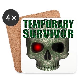 Temporary Survivor Skull R6Z - Coasters (set of 4) - white - Front