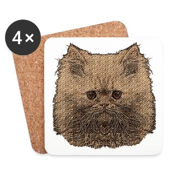 Perser katze, besitzer, schenken Weihnachten - Untersetzer (4er-Set) - Weiß - Vorne