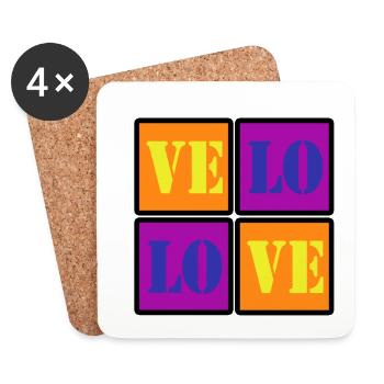 VELO LOVE LOVE BIKE BIKE GIFT - Coasters (set of 4) - white - Front