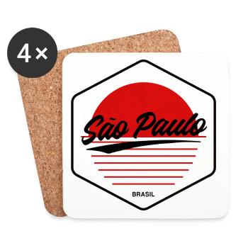 São Paulo Sonnenuntergang Herz - Untersetzer (4er-Set) - Weiß - Vorne