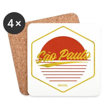 São Paulo Retro Sonnenuntergang - Untersetzer (4er-Set) - Weiß - Vorne