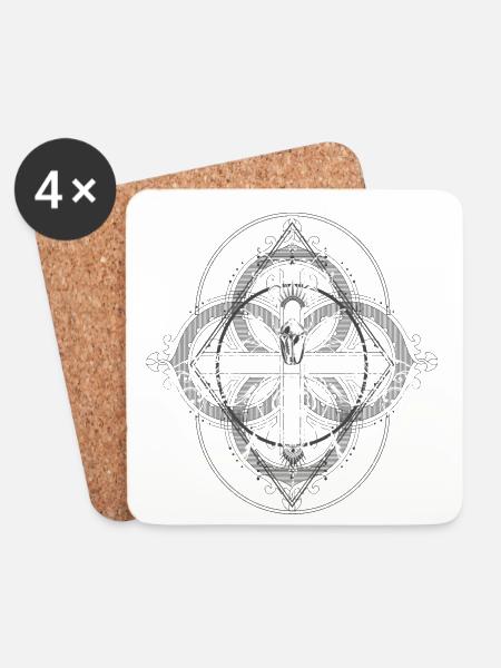 Insekten Muster Psychedelisch Bug Pattern - Untersetzer (4er-Set) - Weiß