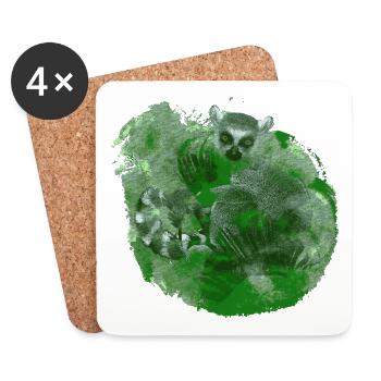 außergewöhnliche Tieroutfits, Katta Palmblätter - Untersetzer (4er-Set) - Weiß - Vorne