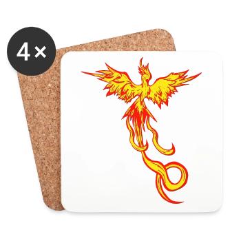 Feuervogel, fliegendes feuerwesen seite - Untersetzer (4er-Set) - Weiß - Vorne