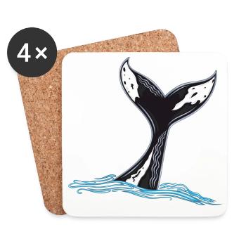 Rorqual commun - Dessous de verre (lot de 4) - blanc - Devant