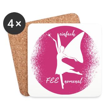 einfach feenomenal Fee Elfe Geschenkidee - Untersetzer (4er-Set) - Weiß - Vorne