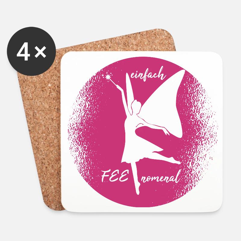 einfach feenomenal Fee Elfe Geschenkidee - Untersetzer (4er-Set) - Weiß