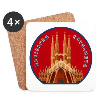 Écusson Gaudí Sagrada Família - Dessous de verre (lot de 4) - blanc - Devant