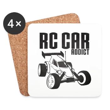 RC Auto süchtig - Leidenschaft ferngesteuertes Auto - Untersetzer (4er-Set) - Weiß - Vorne
