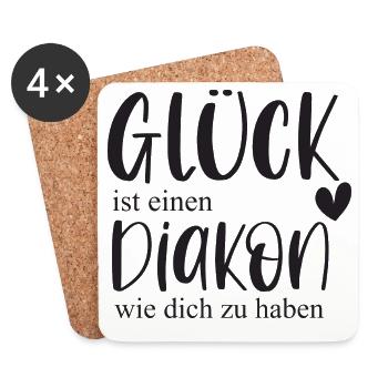 Diakon Ehrenamt Kirche Pfarrer Glaube Geschenk - Untersetzer (4er-Set) - Weiß - Vorne