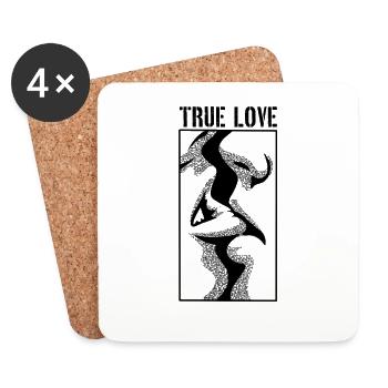 Wahre Liebe - Untersetzer (4er-Set) - Weiß - Vorne