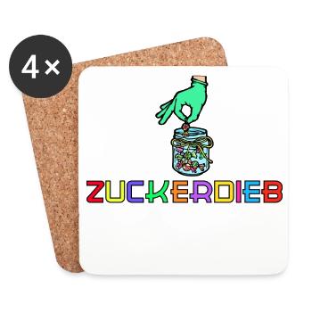 Bonbon Statement Süßigkeiten Nachspeise Süß - Untersetzer (4er-Set) - Weiß - Vorne