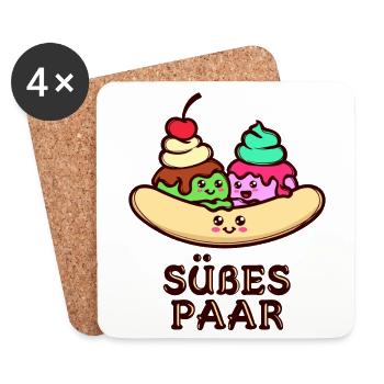 Nachspeise Süßigkeiten Naschen Backen Statement - Untersetzer (4er-Set) - Weiß - Vorne