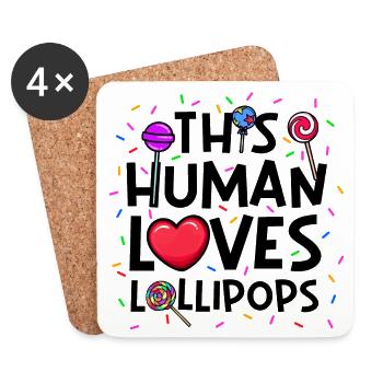 Sweet Tooth Statement Bonbons Bonbons - Dessous de verre (lot de 4) - blanc - Devant