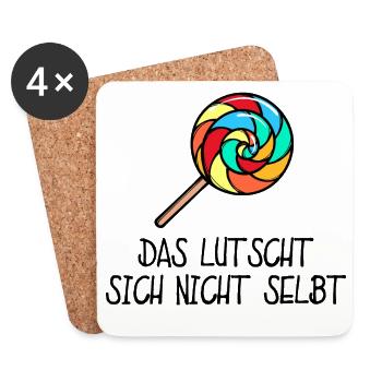 Süßigkeiten Naschkatzen Statement Bonbon Lecker - Untersetzer (4er-Set) - Weiß - Vorne