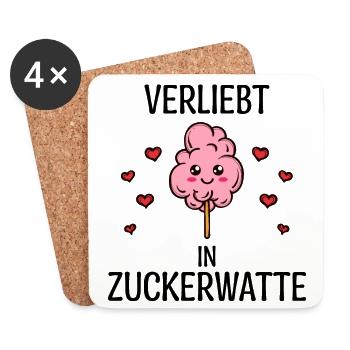 Süßigkeiten Statement Bonbon Zucker Nachspeise - Untersetzer (4er-Set) - Weiß - Vorne