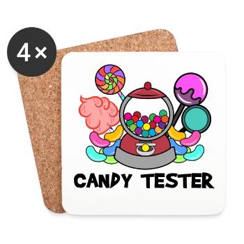 Candy Sweets Statement Dessert Snacking - Dessous de verre (lot de 4) - blanc - Devant
