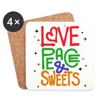 Sweets Statement Dessert Snacking Délicieux - Dessous de verre (lot de 4) - blanc - Devant