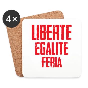 LIBERTE EGALITE FERIA - Dessous de verre (lot de 4) - blanc - Devant