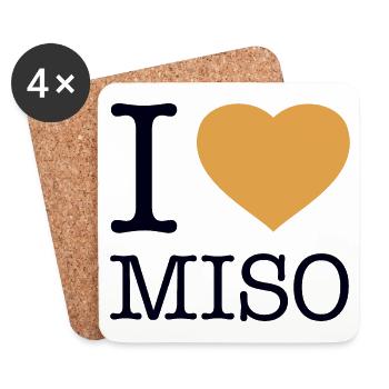 I LOVE MISO Sushi - Coasters (set of 4) - white - Front