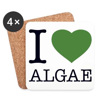 I LOVE ALGAE Algen - Coasters (set of 4) - white - Front
