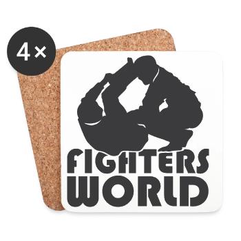 Fighter Jiu Jitsu Wrestling Wrestling Symbol Fighter - Dessous de verre (lot de 4) - blanc - Devant
