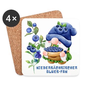 Blaubeeren Wichtel Niedersächsischer Blues Fan - Untersetzer (4er-Set) - Weiß - Vorne