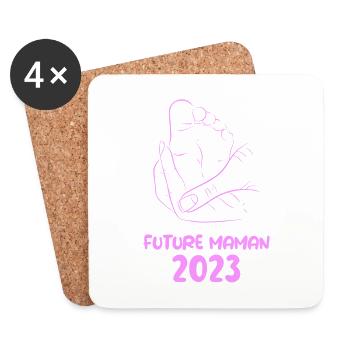 Future maman 2023 - Dessous de verre (lot de 4) - blanc - Devant