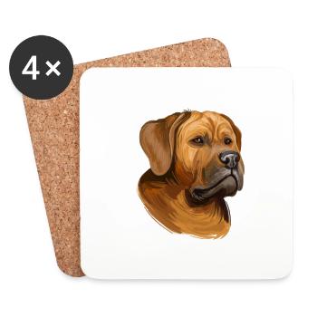 Tosa Hund Aquarell Farbe Illustration - Untersetzer (4er-Set) - Weiß - Vorne