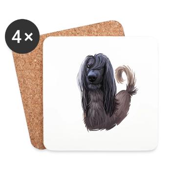 Taigan Kyrgyz Taighany Dog Watercolor Illustration - Coasters (set of 4) - white - Front