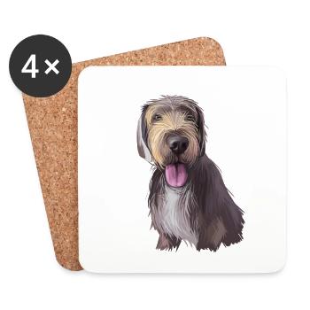 Slovak Rough Haired Pointer Dog Illustration - Coasters (set of 4) - white - Front