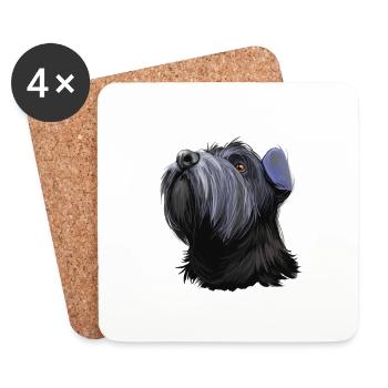 Mittelschnauze Standard Schnauzer Hund Illustration - Untersetzer (4er-Set) - Weiß - Vorne