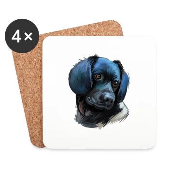 Stabyhoun Stabij Aquarelle pour chien Illustration - Dessous de verre (lot de 4) - blanc - Devant