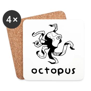 Octopus - Dessous de verre (lot de 4) - blanc - Devant