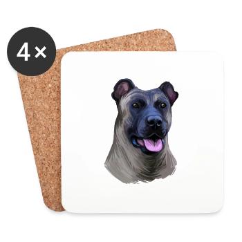 Cimarron Uruguayo Aquarelle Pour Chien Illustration - Dessous de verre (lot de 4) - blanc - Devant