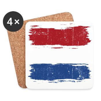 Brushstroke Dutch Flag - Coasters (set of 4) - white - Front