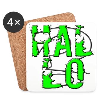 Hallo - Untersetzer (4er-Set) - Weiß - Vorne