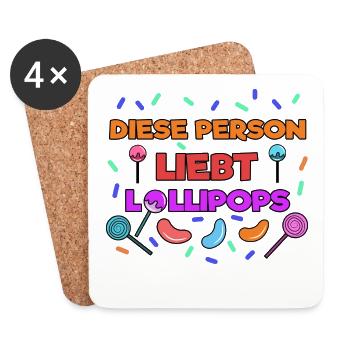 Süßigkeiten Statement Bonbon Süß Naschkatzen - Untersetzer (4er-Set) - Weiß - Vorne