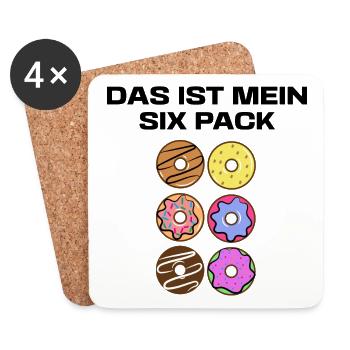Lustig Donut Statement Nachspeise Süßigkeiten - Untersetzer (4er-Set) - Weiß - Vorne
