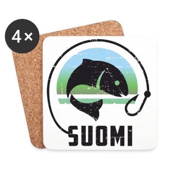 Finnland Angel Urlaub - Untersetzer (4er-Set) - Weiß - Vorne